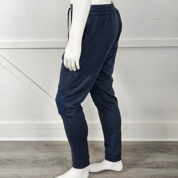 On Running Mens Sweat Pants Navy Blue Heather Ribbed Knee Joggers Large - Picture 4 of 8